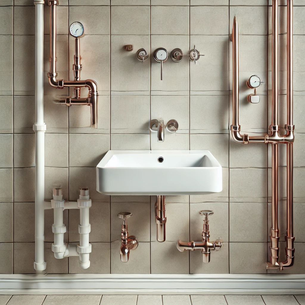 Image of bathroom with pipes - Brighton plumbers